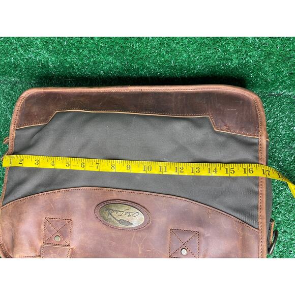 Bob Timberlake Briefcase/Messenger Bag Leather & Canvas - Picture 4 of 8